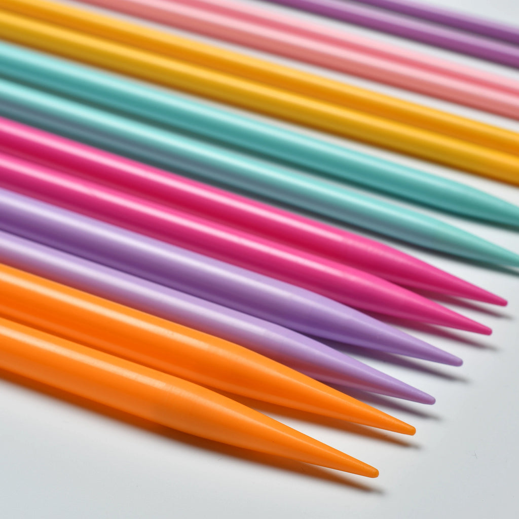 Knitting Needles, Plastic Single-Pointed Set for Handmade Yarn Projects