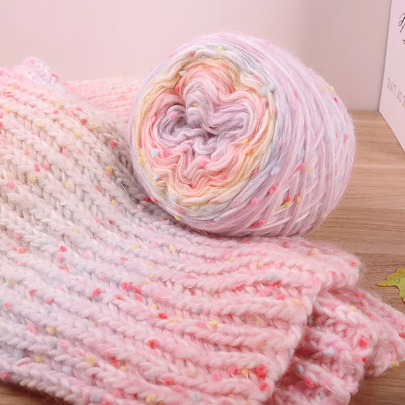 Yarn, Color-Dot Gradient for Handmade Scarves, Hats & Knitting Projects