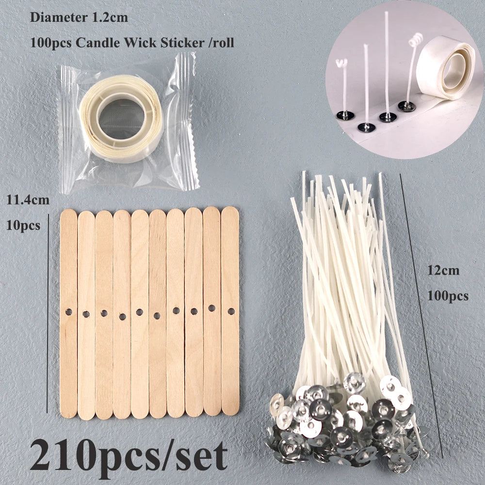 Candle Wicks Pre-Waxed Cotton Smokeless Metal Tab 1-8in DIY Candle Making