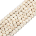 Stone Beads White Turquoise-Style Howlite-Style Round Bracelet Necklace