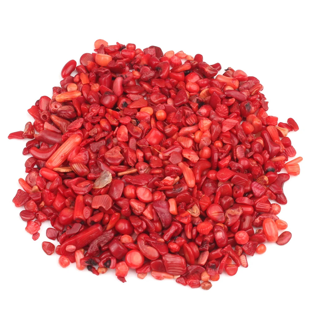 Stone Beads Red Coral-Style Chip Drum Rice Shapes for DIY Jewelry Making