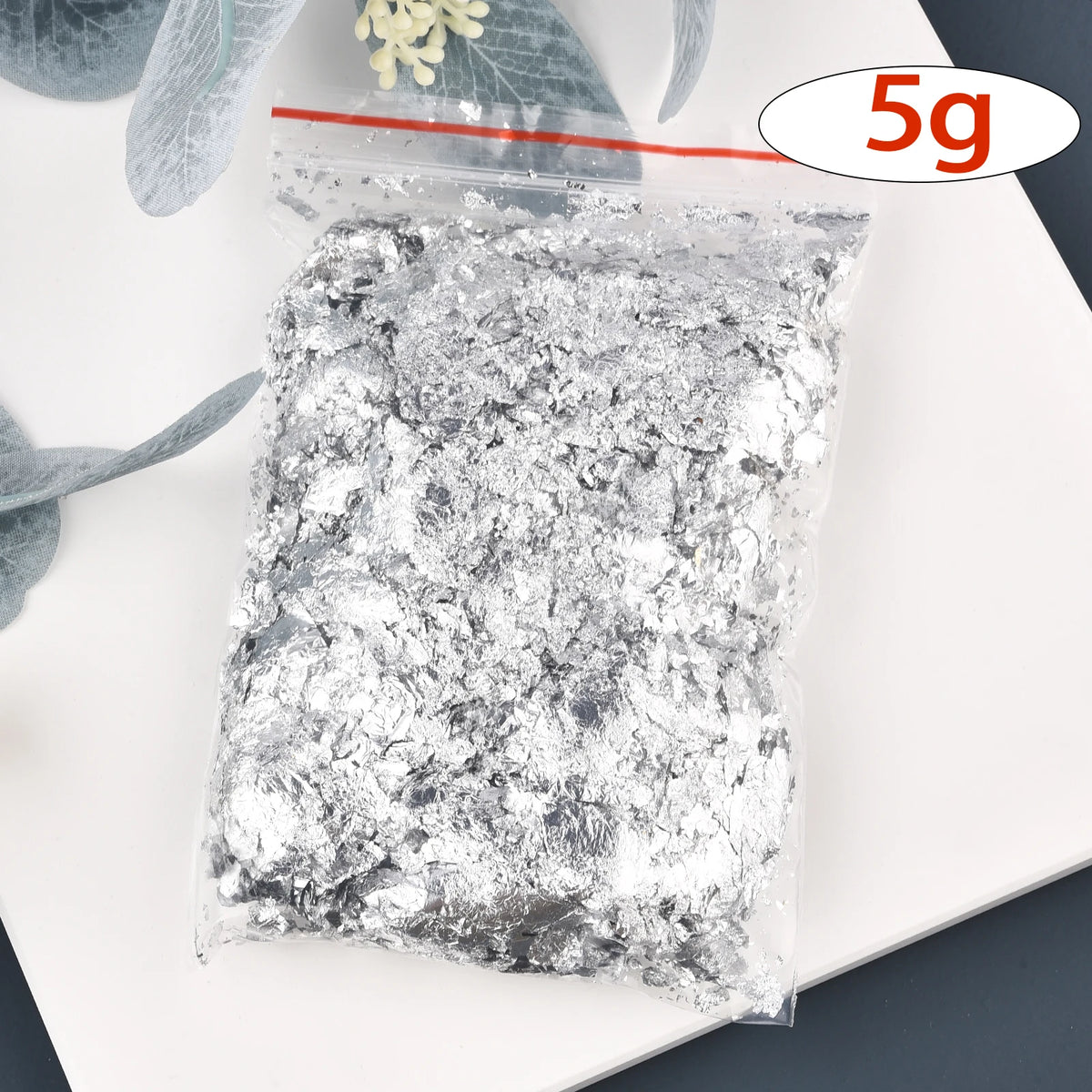 Imitation Gold & Silver Foil Flakes for Candles, Resin & Nail Art — 5 Colors
