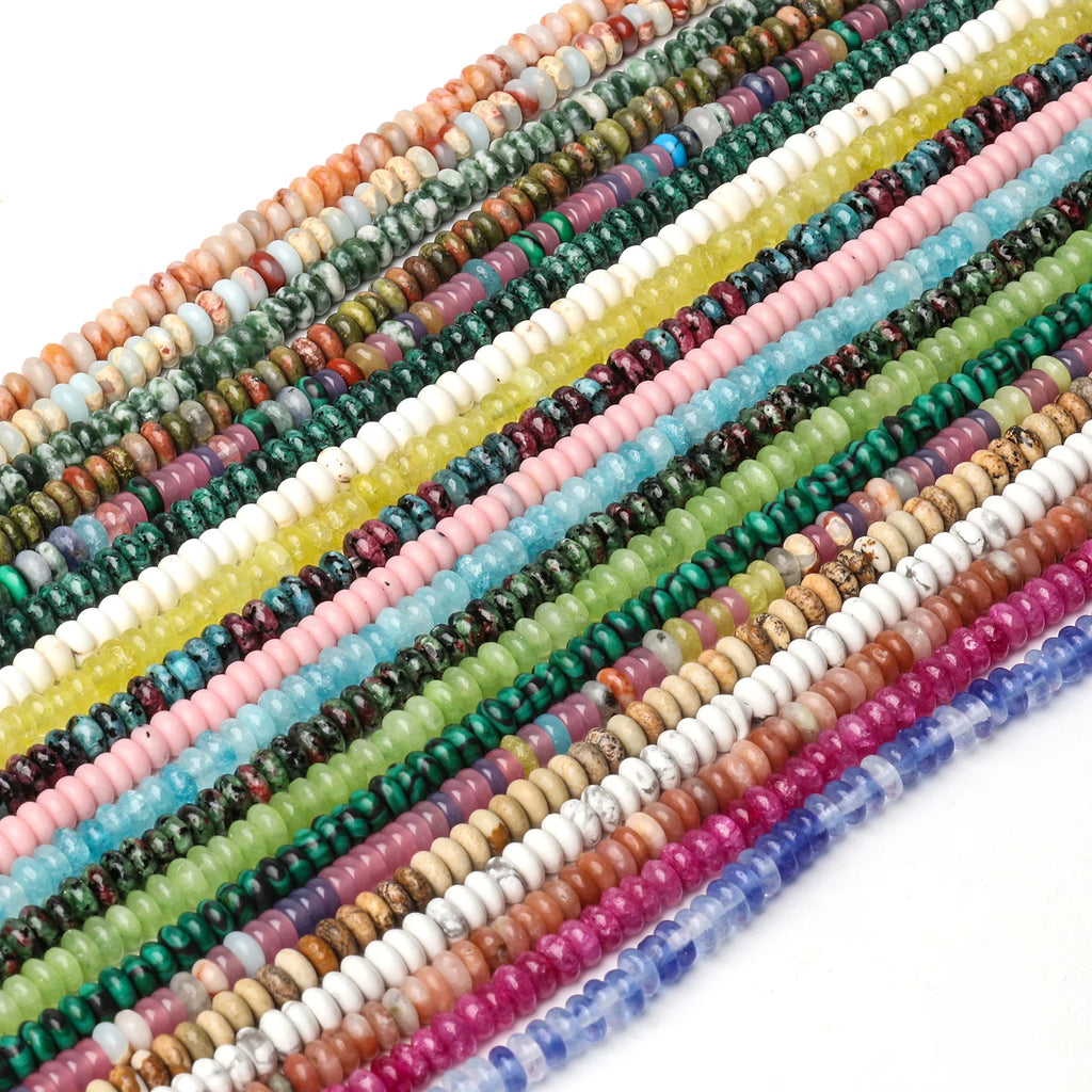 Stone Beads Abacus Jade Quartz Howlite Styles for DIY Jewelry Making Craft Beads