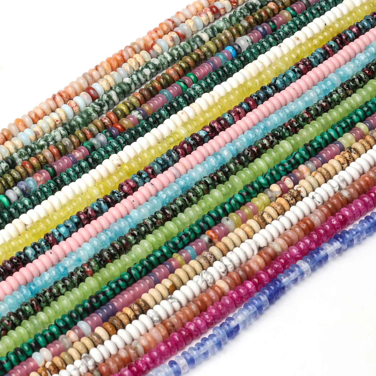 Stone Beads Abacus Jade Quartz Howlite Styles for DIY Jewelry Making Craft Beads