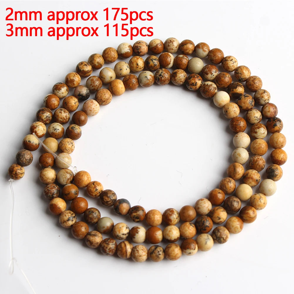 Stone Beads Picture Jasper-Style Round Tube Rondelle for DIY Jewelry Making