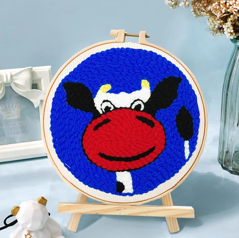 Punch Needle Kit, SDOYUNO Animal Hoop Art for Handmade Home Decor