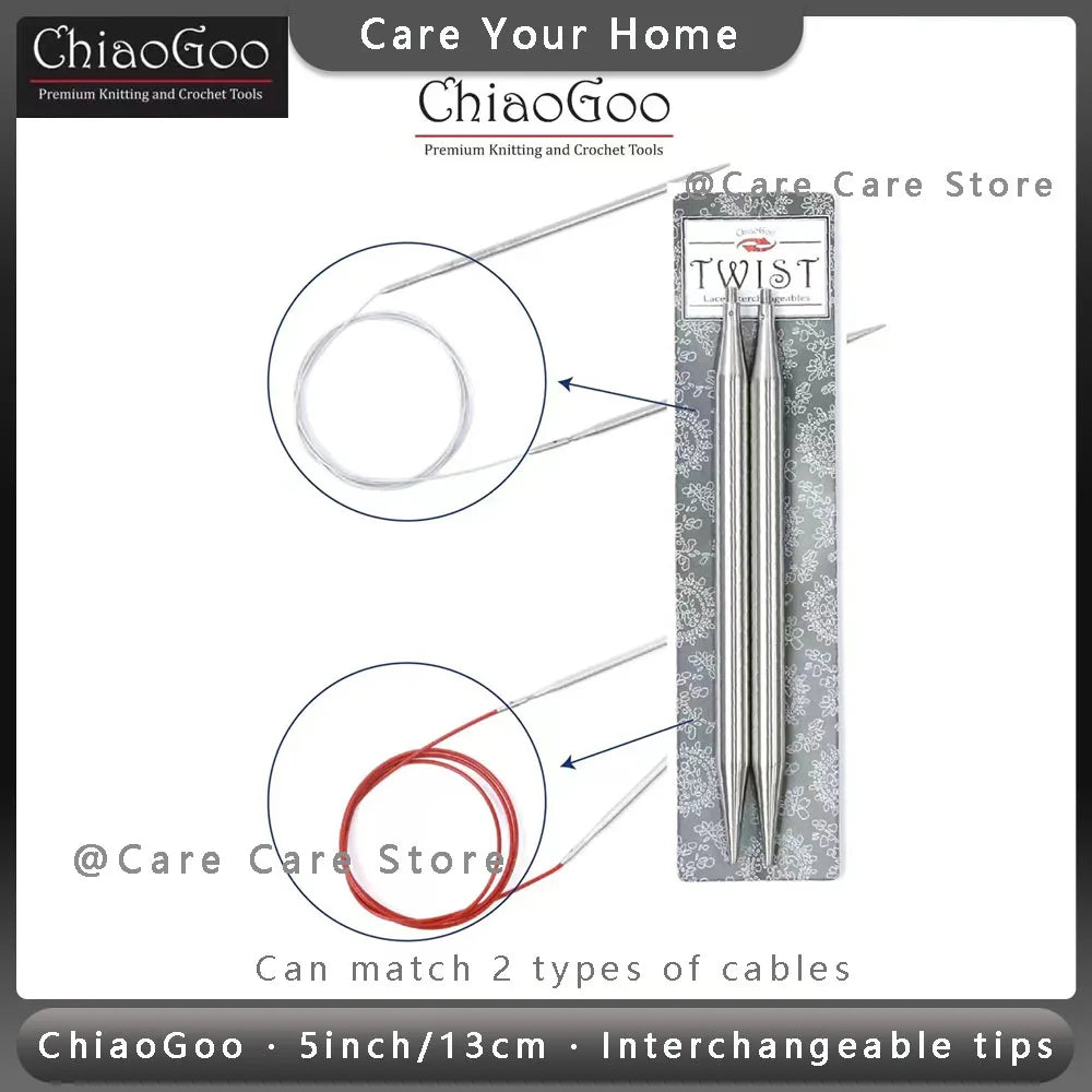 Knitting Needle Tips, ChiaoGoo TWIST Lace for Interchangeable Yarn Crafts