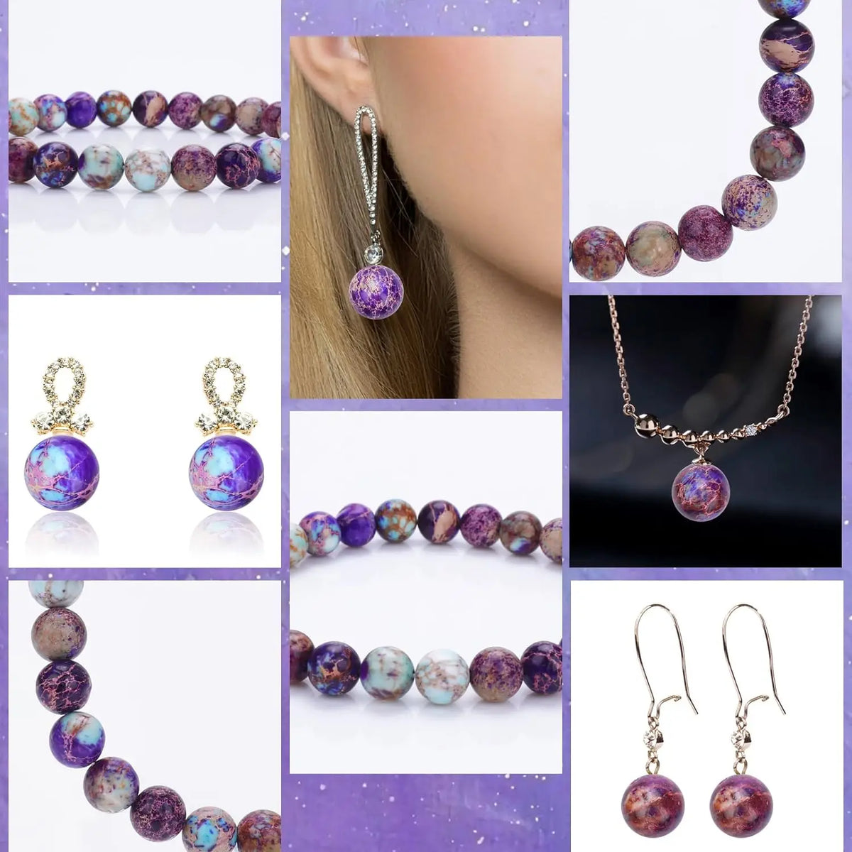 Stone Beads Colorful Sea Sediment Jasper-Style for DIY Jewelry Making