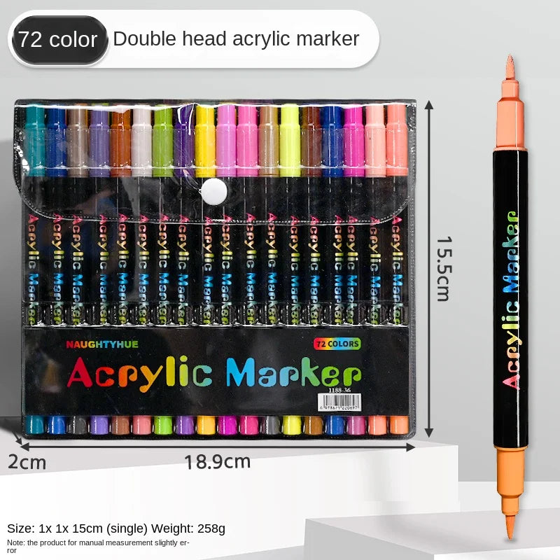 Acrylic Paint Markers, Dual-Tip Fine & Brush, 24 to 120 Colors