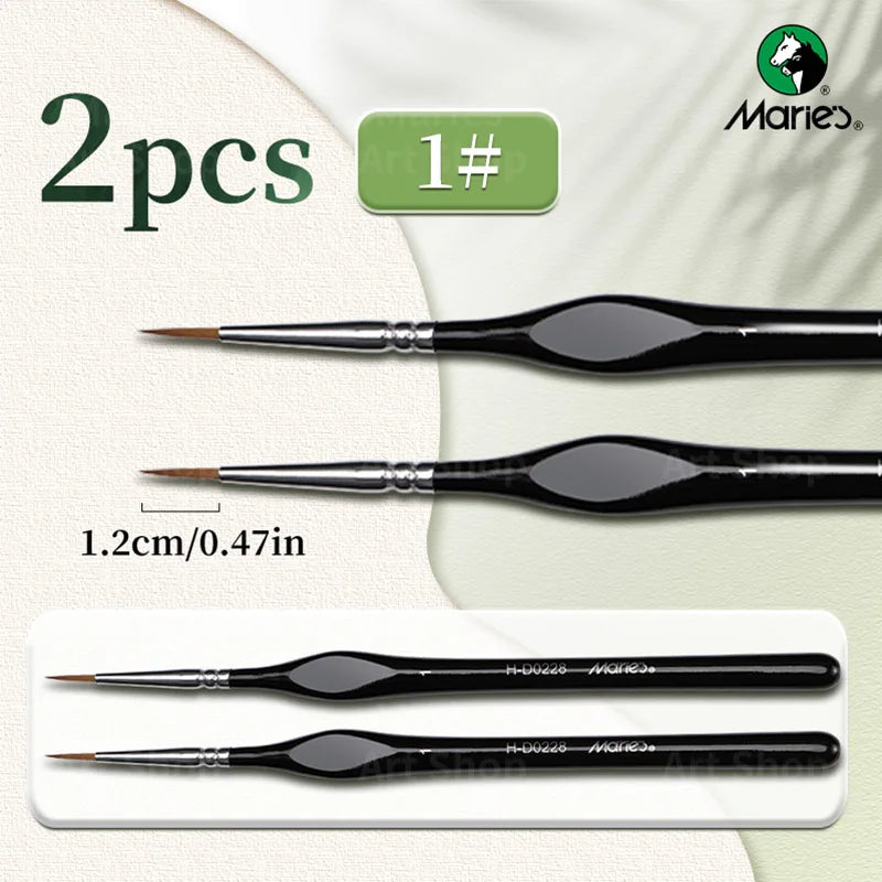 Micro Detail Paint Brush, Marie's — 11 Sizes, 00000 to 7, Nylon Hair