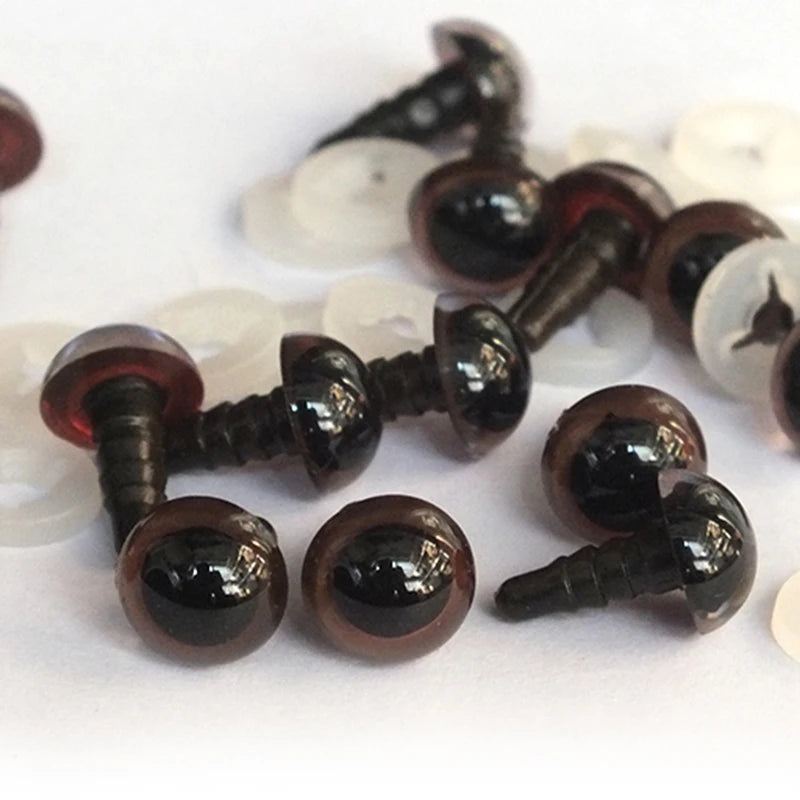 20/50pcs of safety eyes suitable for Doll | Taxidermy with washers 8-20mm brown plastic safety eyes crochet enthusiasts safety eyes