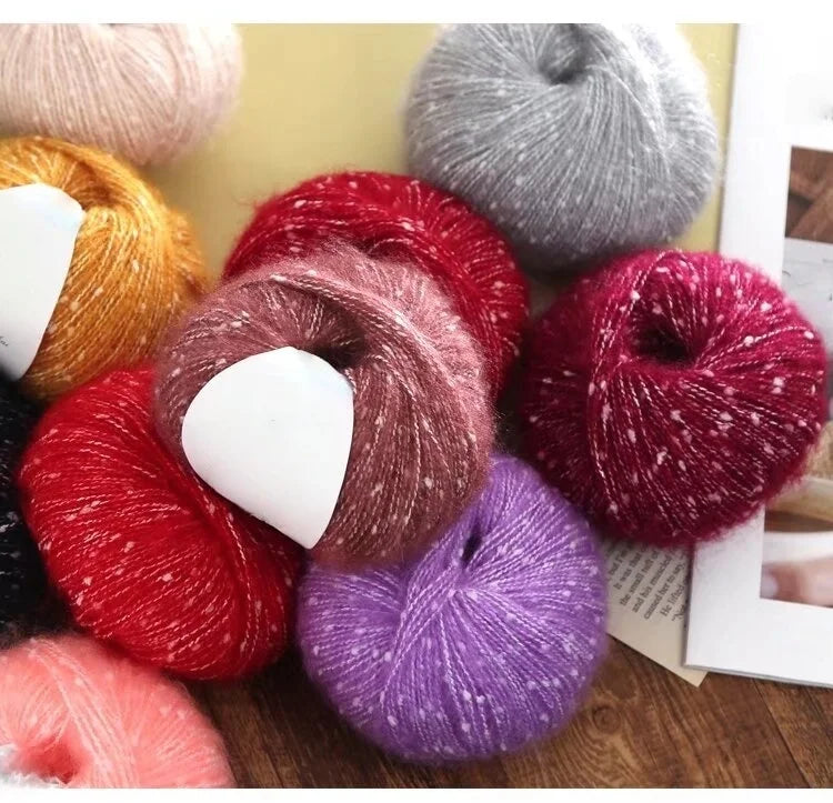 Yarn, Snow-Dot Effect for Knitting Sweaters, Shawls, Headbands & Hats