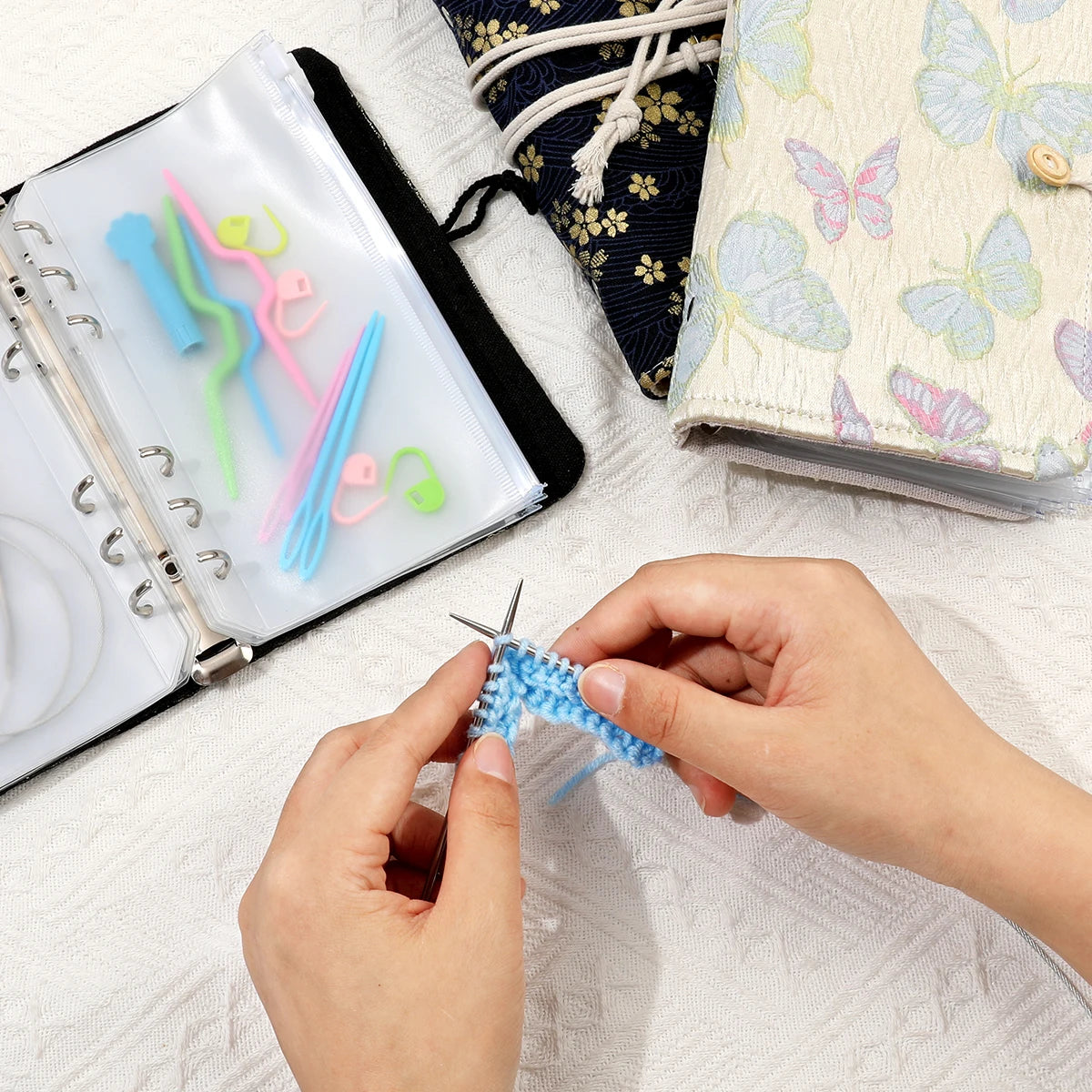 Knitting Needle Organizer Set for Circular Needles & Needlecraft Storage