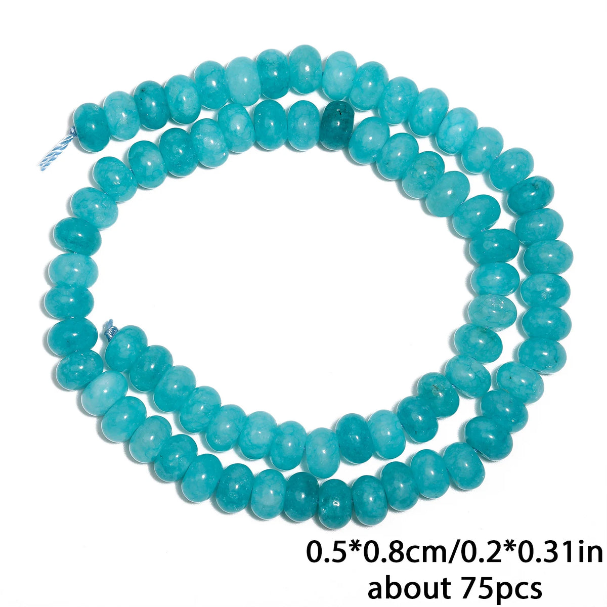 Stone Beads Rondelle Yellow Green Jade-Style for DIY Jewelry Making Craft Beads