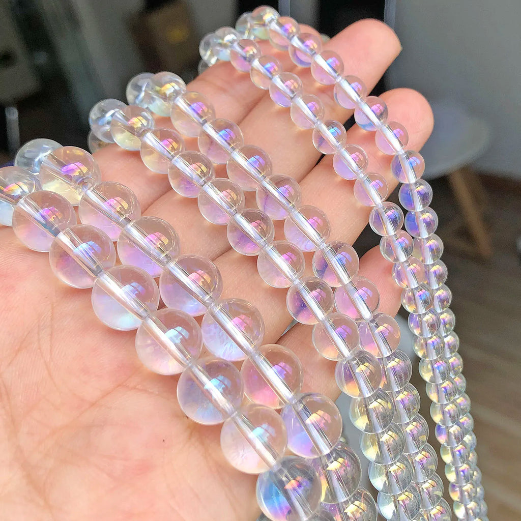 Stone Beads Round Clear Quartz-Style Spacer Strand for DIY Jewelry Making