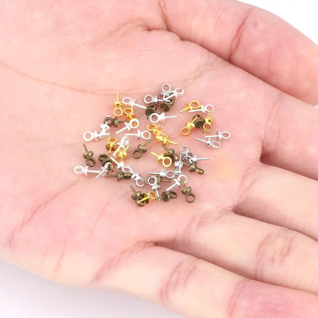 Earring Components Gold Silver Color Basic Pins Stoppers DIY Jewelry Making