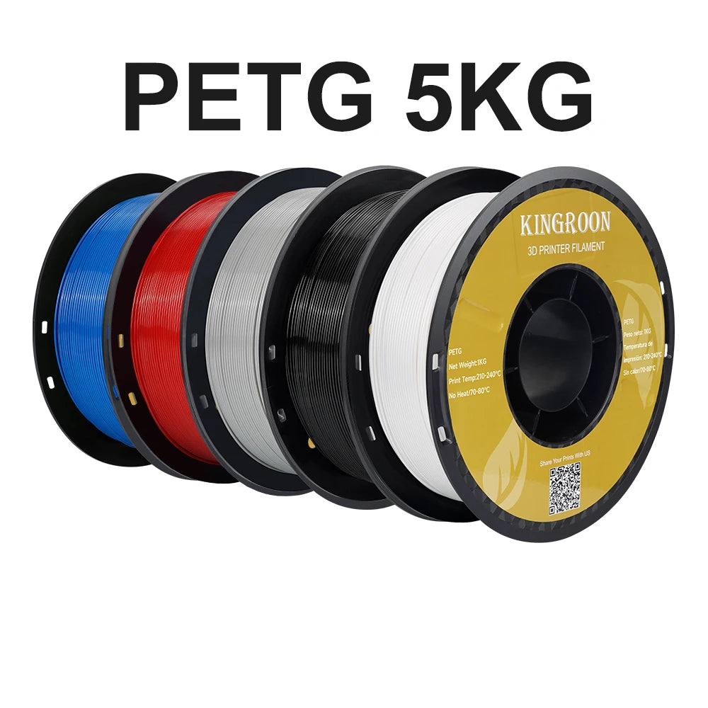 3D Printer Filament PLA & PETG 5KG 5 Rolls 1.75mm 13 Colors KINGROON