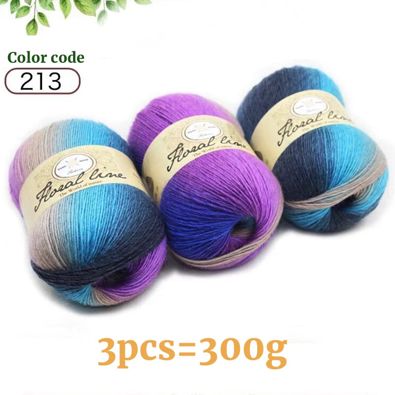 Yarn, Rainbow Variegated for Crochet Shawls, Scarves, Hats & Sweaters