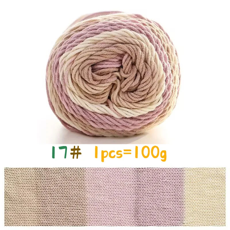 Yarn, Rainbow Variegated for Sweaters, Scarves, Blankets & Doll Crafts