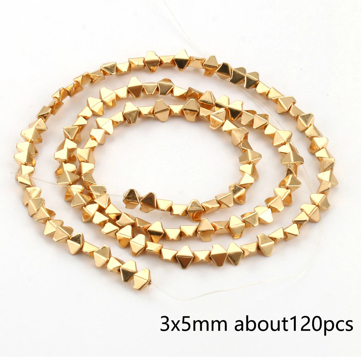 Stone Beads Hematite-Style Gold-Tone Mixed Shapes for DIY Jewelry Making