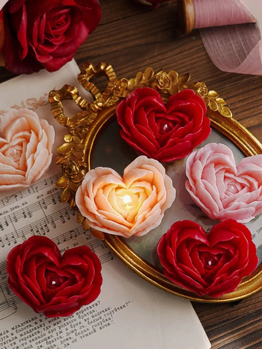 1pc Rose Shaped Scented Candles,Wedding Favors Gift Basket, Bridal Shower Decor,Wedding Decor,Valentine's Day Romantic Decoratio
