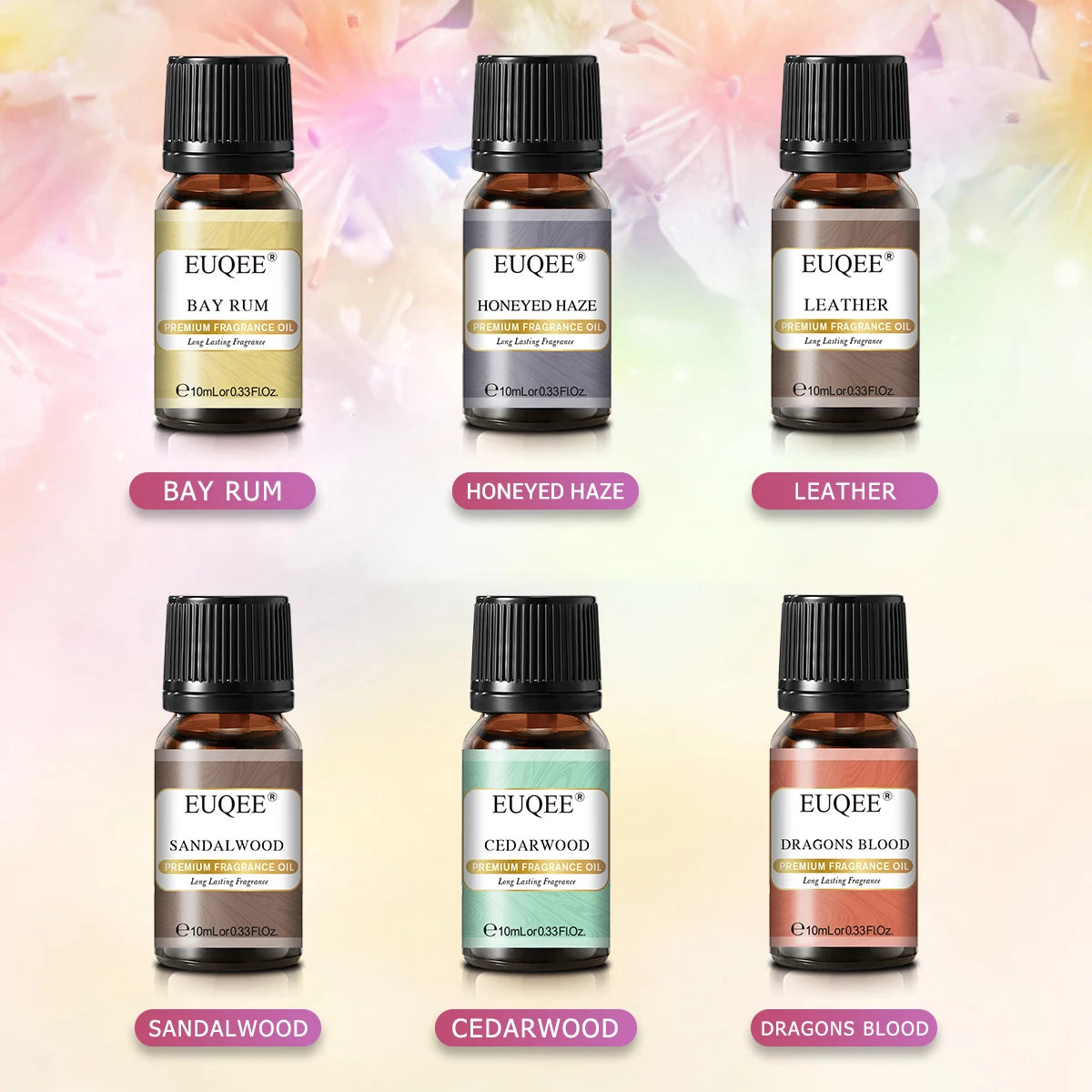 EUQEE Fragrance Oil Gift Set 6x10ml 10 Themed Collections DIY Candle Diffuser