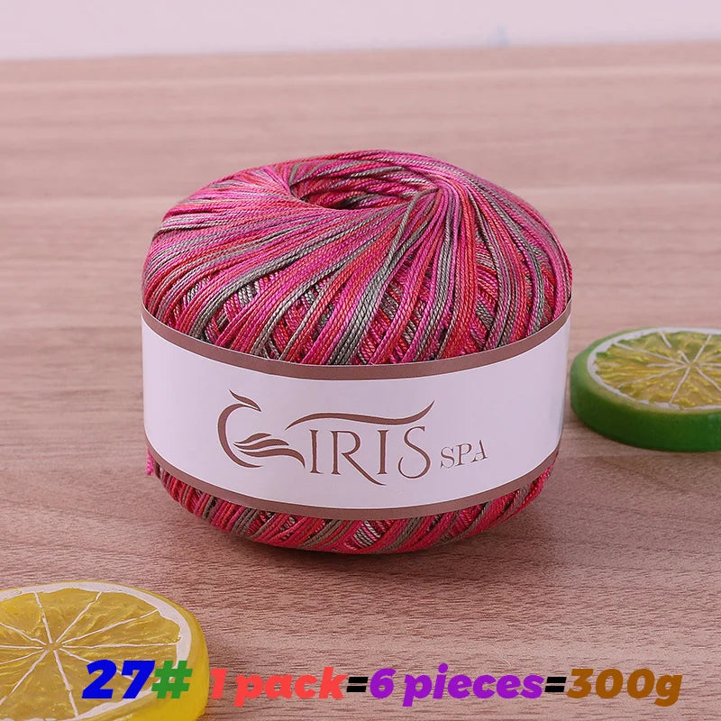 Yarn, Fine Lace with Gradient Colors for Crochet Shawls & Summer Knitwear