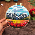 Embroidery Kit, Aurora Night Sky Scenery for Handmade Hoop Art & Decor