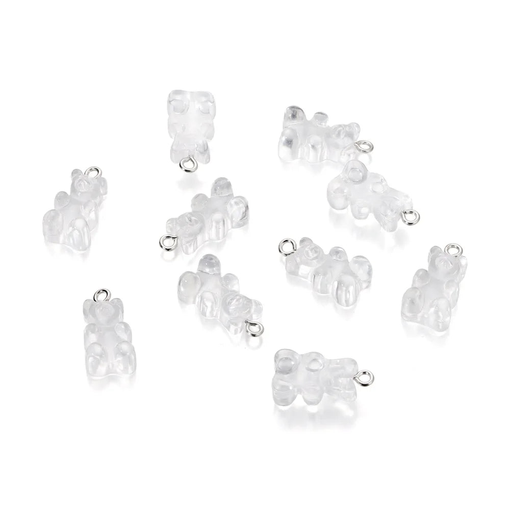 Earring Components Candy Bear Pendant Charms Colorful Resin Bears Craft Supplies