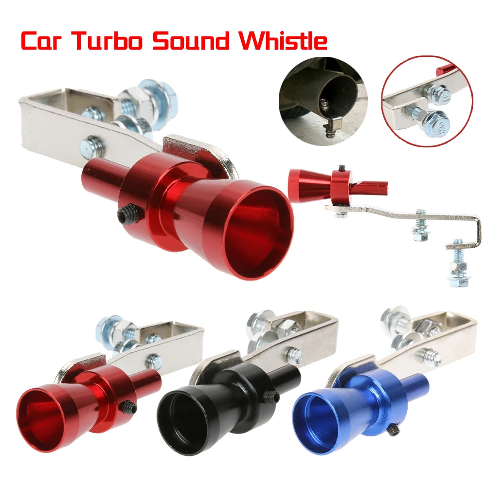 Universal Car Turbo Sound Whistle Exhaust Pipe Blue Tip | Aluminum Alloy