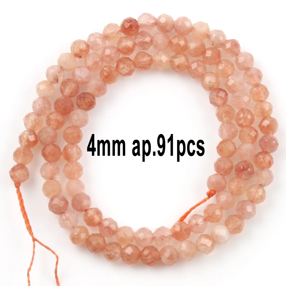 Stone Beads Nude Sunstone-Style Faceted Irregular for DIY Jewelry Making