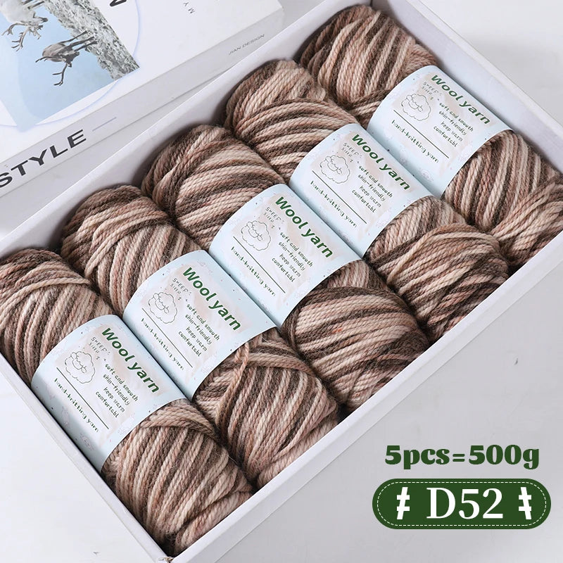 Yarn, Thick Rainbow Gradient for Coats, Scarves, Gloves & Creative Knitwear
