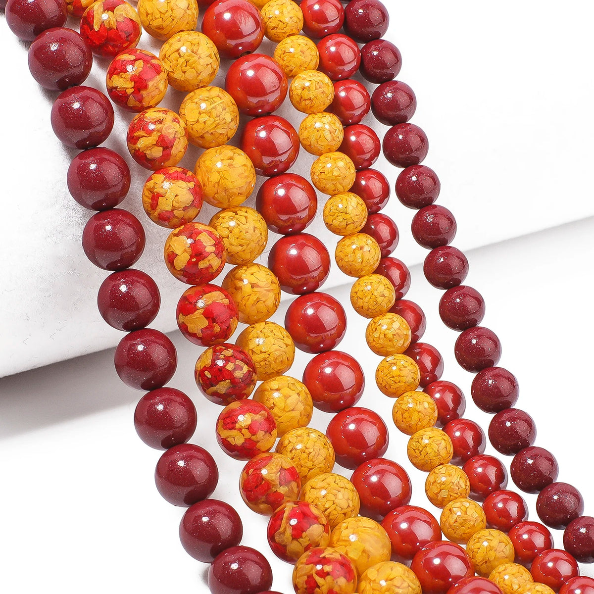 Stone Beads Cinnabar-Style Jade-Style Purple Golden Emperor Realgar Craft Beads