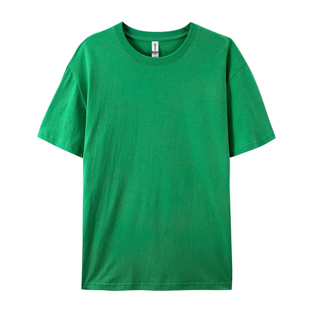 T-Shirt Unisex Solid Color 100% Cotton Loose Fit Short Sleeve Candy Color Tee