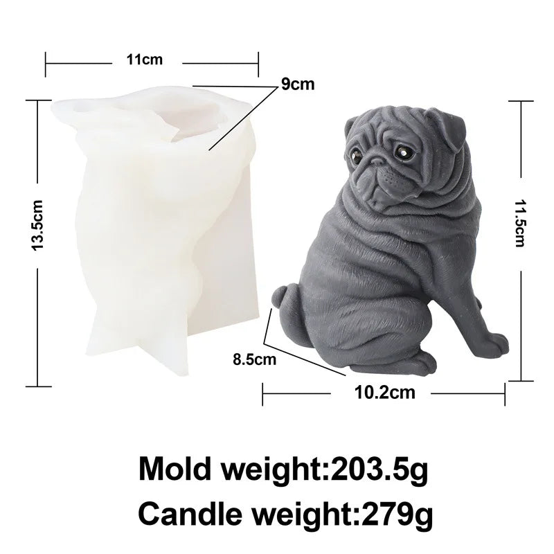 Cartoon Animal Dogs Yorkshire Terrier Silicone Candle Mold Cute Persian cat Soap Resin Plaster Mould Chocolate Cake Molds Gifts