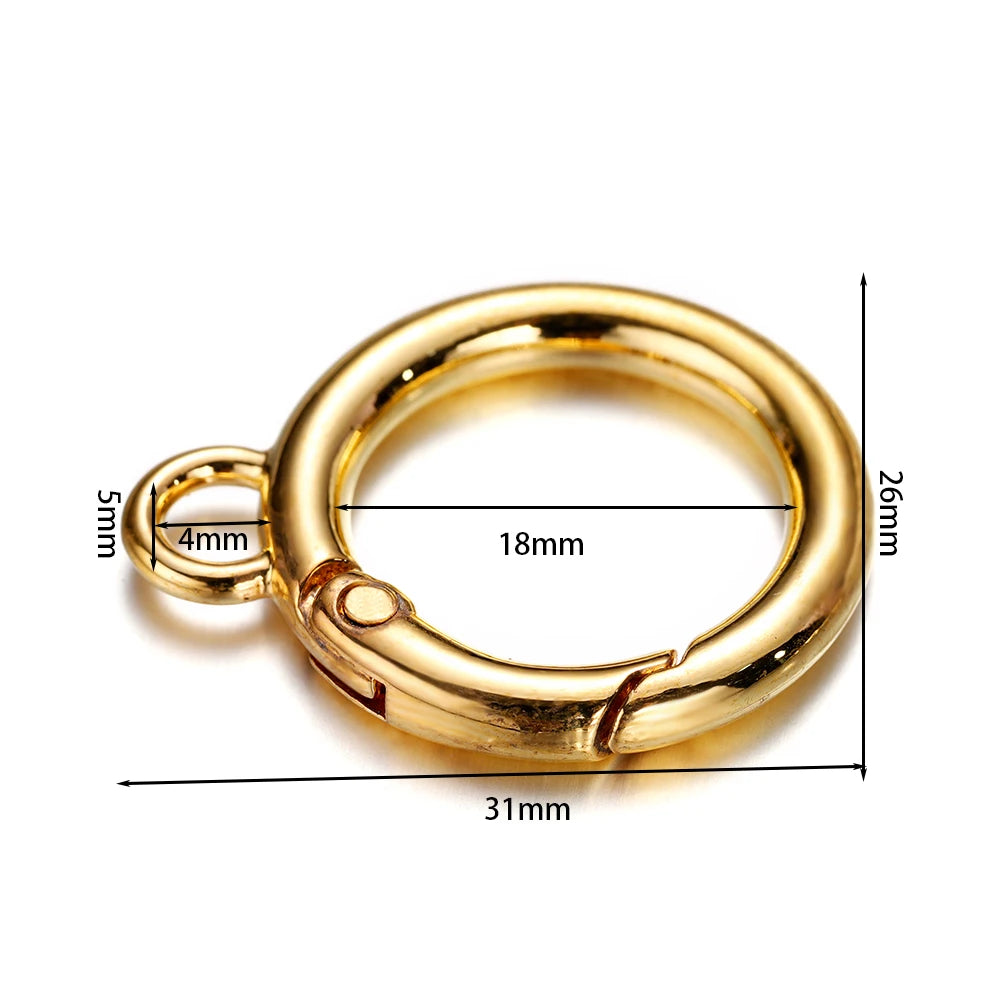 Spring Clasps Metal O-Ring Keychain Hooks DIY Jewelry Making Craft Supplies