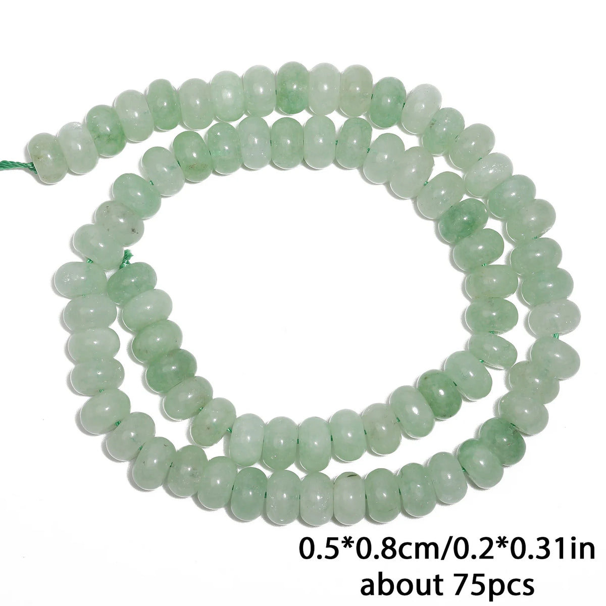 Stone Beads Rondelle Yellow Green Jade-Style for DIY Jewelry Making Craft Beads