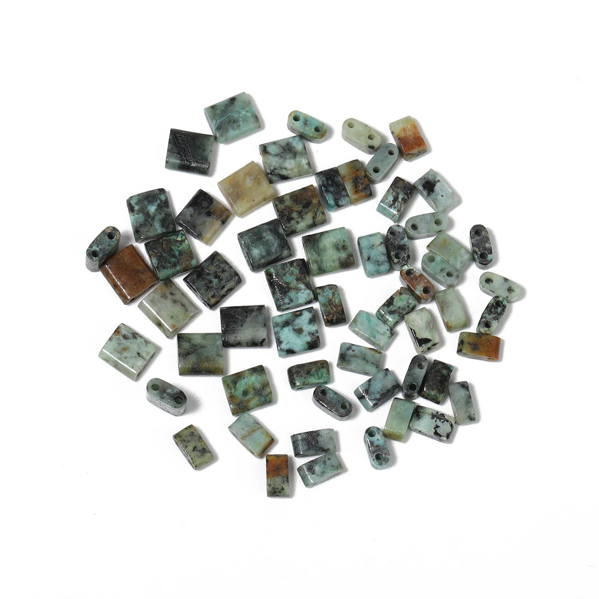 Stone Beads Rectangle Two-Hole Tiger Eye Jasper Styles for DIY Jewelry Making
