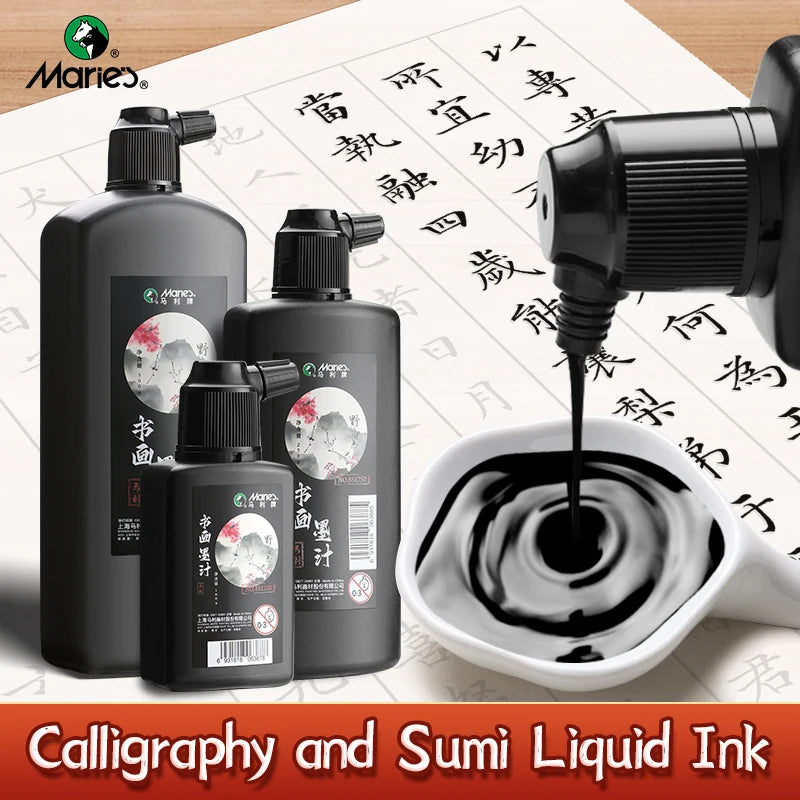 Marie's Calligraphy & Sumi Liquid Ink — 100g, 250g or 500g Bottle