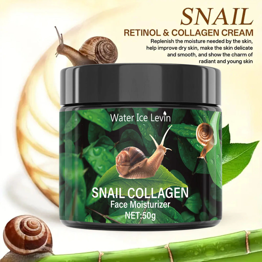 Snail Hydration Cream 50g - Plant Collagen & Vitamin E, Lightweight Glow  Non-Sticky All Day