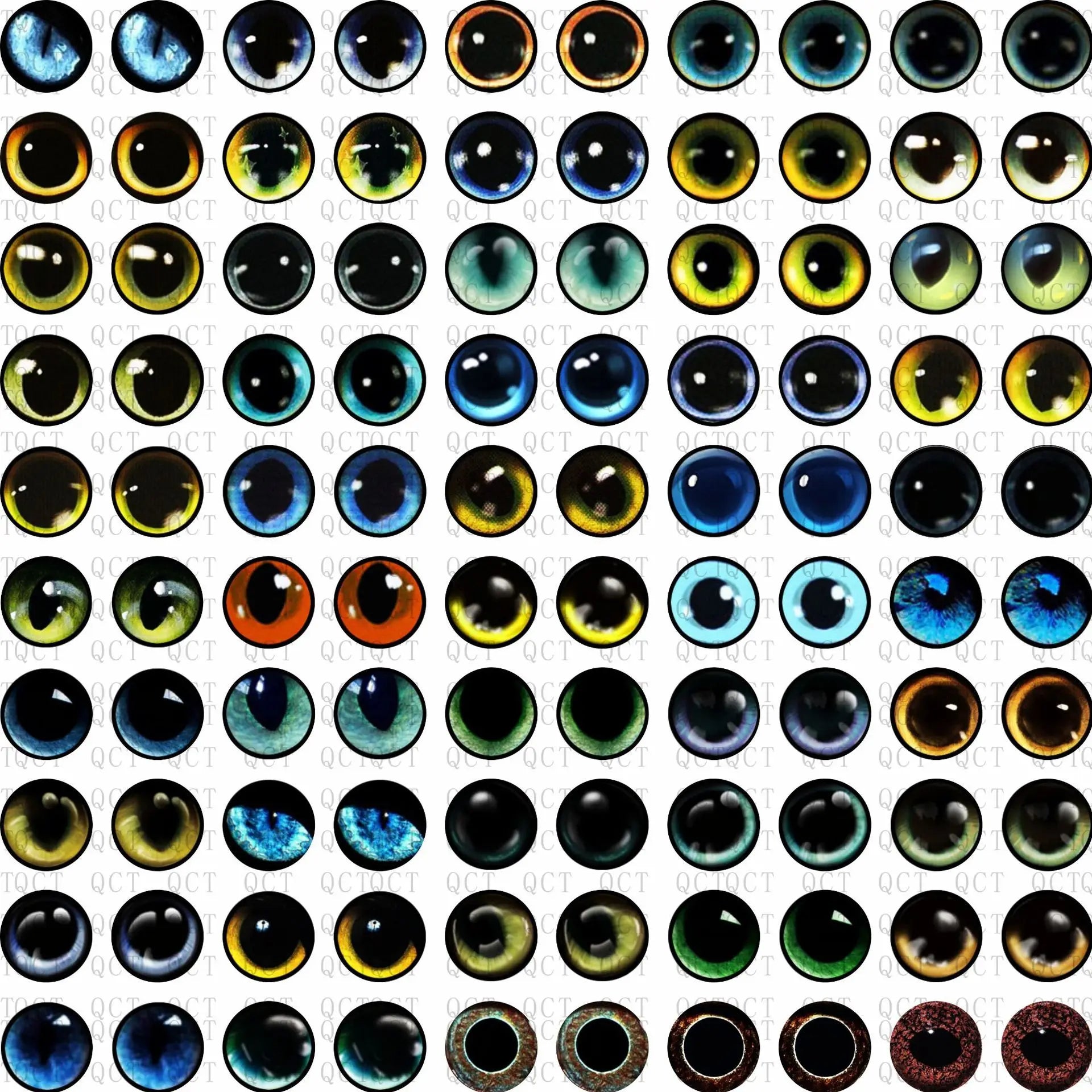 50Pcs 6/8/10/12mm Doll Glass Eye Doll Making Safety Eyes Craft Supply
