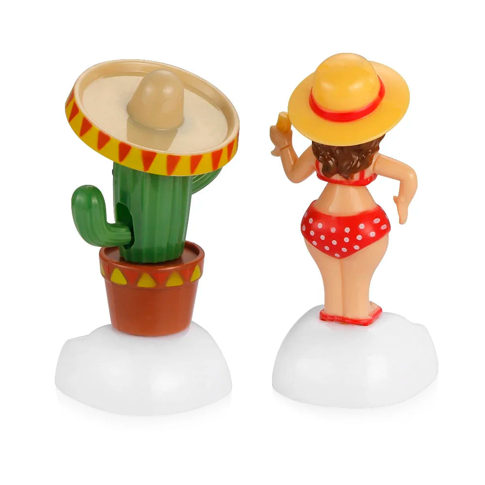 Car Ornament Solar Powered Dancing Car Dashboard Ornament Decoration