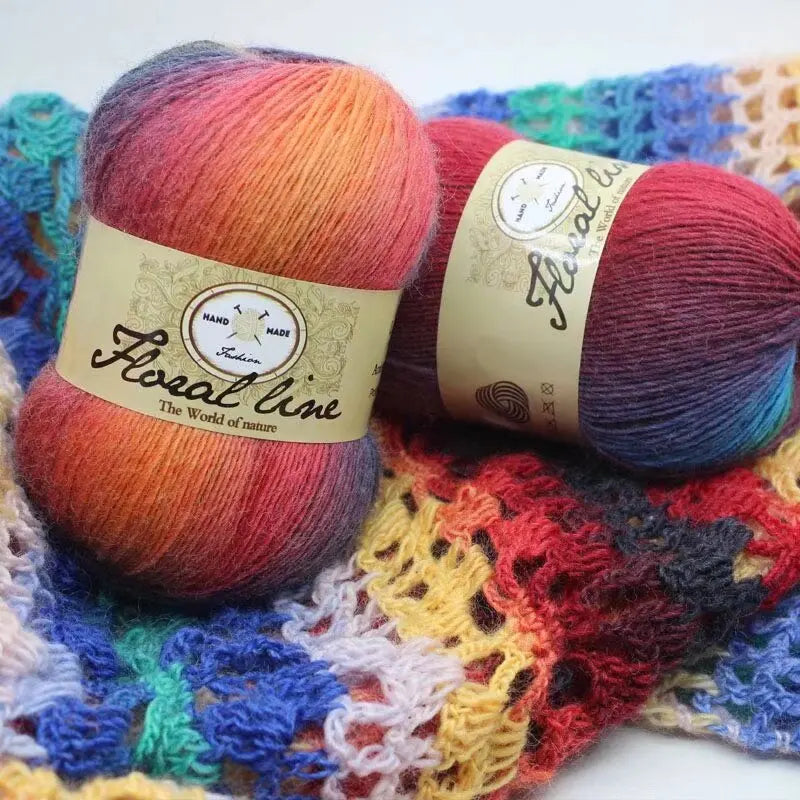 Yarn, Rainbow Variegated for Crochet Shawls, Scarves, Hats & Sweaters