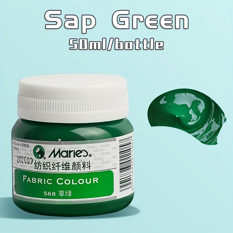 Fabric Paint, Marie's Permanent 50ml — 19 Colors for Clothing & DIY Art