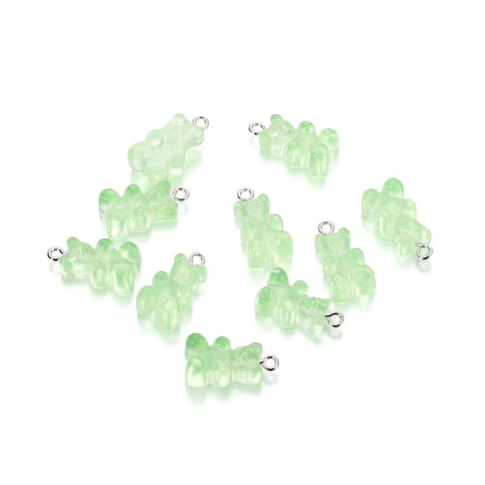Earring Components Candy Bear Pendant Charms Colorful Resin Bears Craft Supplies