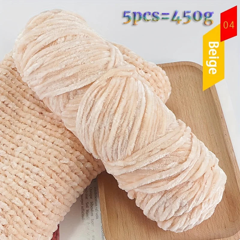 Yarn, Fine Chenille for Sweaters, Scarves, Hats, Rugs & Cushion Crafts