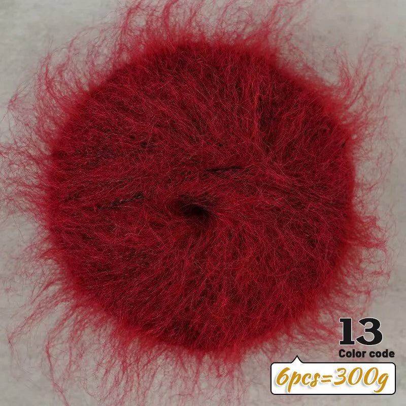 Yarn, Colorful Long-Pile for Knitting Sweaters, Coats, Shawls & Accessories