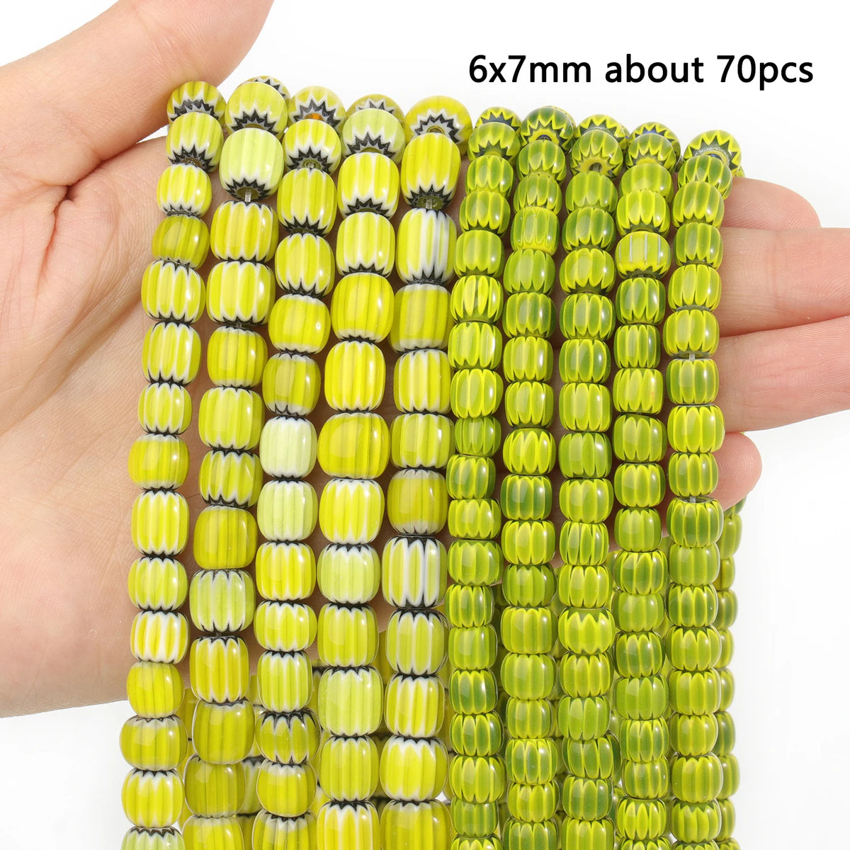 Glass Beads Lampwork Pumpkin Cylinder Rice Shapes for DIY Jewelry Making
