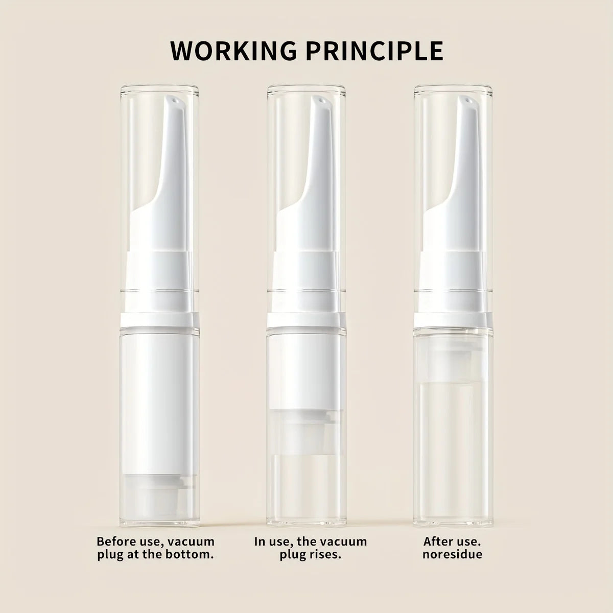 Airless Pump Bottle Empty Clear Refillable Cosmetic Sample Container