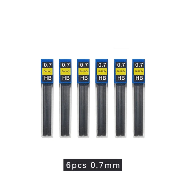 Mechanical Pencil, Full Metal, 0.3–3.0mm + Lead Refills, Built-In Sharpener